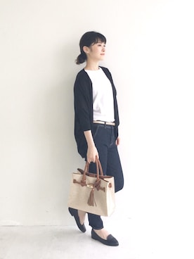 「haco!（ハコ）のアイテム（モカシン/デッキシューズ）」を使った、haco-on-acoさん（レディース・165cm）の夏コーディネート