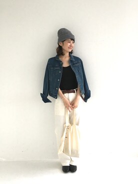 「ラブ＆ピース2016」｜「アイテム（デニムジャケット）」を使った、haco-on-acoさん（レディース・165cm）の秋コーディネート