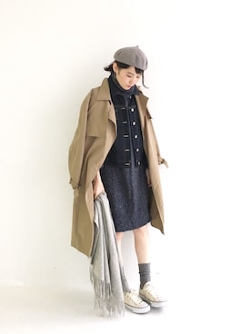 「haco!（ハコ）のアイテム（トレンチコート）」を使った、haco-on-acoさん（レディース・165cm）の秋コーディネート