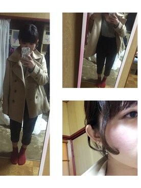 「くつした」｜「アイテム（ブーツ）」を使った、kanaさん（レディース・154cm）の冬コーディネート