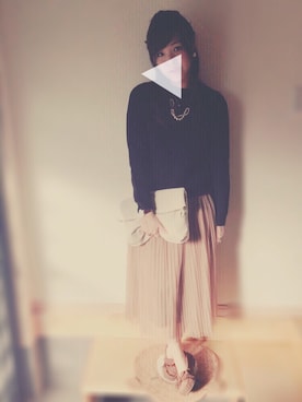 「黒ニット」｜ゆかさん（レディース・164cm）の秋コーディネート