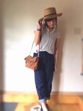 「ARROW（アロー）のアイテム（バッグ）」を使った、ゆかさん（レディース・164cm）の夏コーディネート