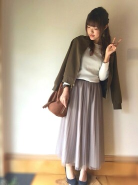 「ラブ＆ピース2016」｜「アイテム（その他アウター）」を使った、ゆかさん（レディース・164cm）の秋コーディネート