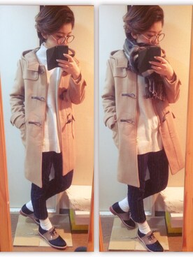 「URBAN RESEARCH ROSSO WOMEN（アーバンリサーチ　ロッソ）のアイテム（ダッフルコート）」を使った、RICAさん（レディース・163cm）の冬コーディネート