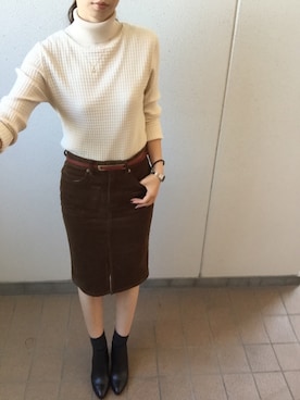 「JOSEPH ABBOUD（ジョセフアブード）のアイテム」を使った、MITSUMIさん（レディース・160cm）の秋コーディネート