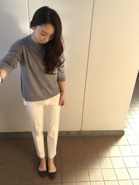 「BEAUTY&YOUTH UNITED ARROWS（ビューティーアンドユースユナイテッドアローズ）のBY∵ フラップメタル2WAYトート3 ◆（トートバッグ）」を使った、MITSUMIさん（レディース・160cm）の秋コーディネート