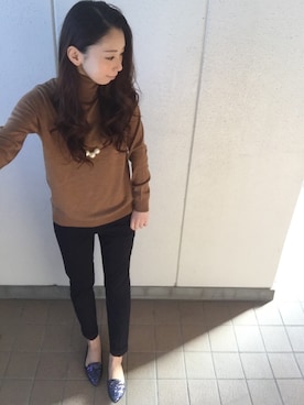 「BEAUTY&YOUTH UNITED ARROWS（ビューティーアンドユースユナイテッドアローズ）のBY∵ フラップメタル2WAYトート3 ◆（トートバッグ）」を使った、MITSUMIさん（レディース・160cm）の冬コーディネート