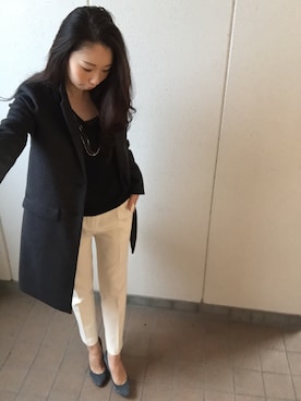 「仕事着」｜「アイテム（チェスターコート）」を使った、MITSUMIさん（レディース・160cm）の冬コーディネート