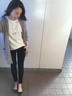 「クロップドパンツ」｜MITSUMIさん（レディース・160cm）の冬コーディネート