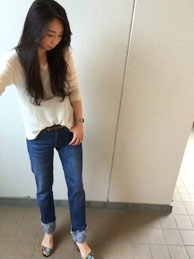 「切りっぱなし」｜「アイテム（サンダル）」を使った、MITSUMIさん（レディース・160cm）の春コーディネート