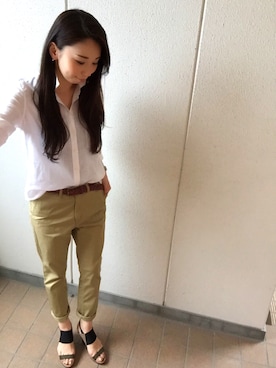 「綿パンツ」｜MITSUMIさん（レディース・160cm）の夏コーディネート