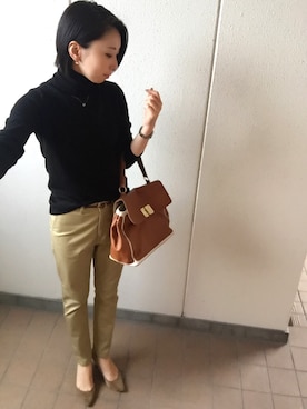 「綿パンツ」｜MITSUMIさん（レディース・160cm）の秋コーディネート