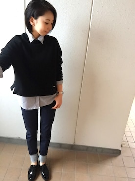 「スエット」｜「アイテム（その他シューズ）」を使った、MITSUMIさん（レディース・160cm）の秋コーディネート