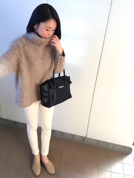 「ボリュームニット」｜「アイテム（その他）」を使った、MITSUMIさん（レディース・160cm）の秋コーディネート