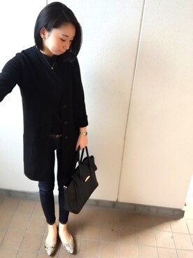 「BEAUTY&YOUTH UNITED ARROWS（ビューティーアンドユースユナイテッドアローズ）のBY∵ フラップメタル2WAYトート3 ◆（トートバッグ）」を使った、MITSUMIさん（レディース・160cm）の秋コーディネート