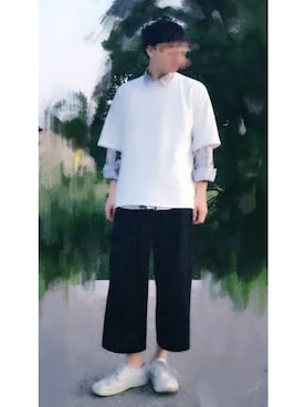 「総柄トップス」｜「アイテム（その他）」を使った、Keisuke Ishizukaさん（メンズ・175cm）の夏コーディネート