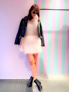 「フェザー」｜「アイテム（その他シューズ）」を使った、濱内奈々子 さん（レディース・164cm）の秋コーディネート
