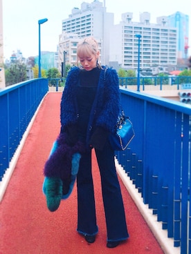 「LILICIOUS」｜「アイテム（サロペット/オーバーオール）」を使った、濱内奈々子 さん（レディース・164cm）の秋コーディネート