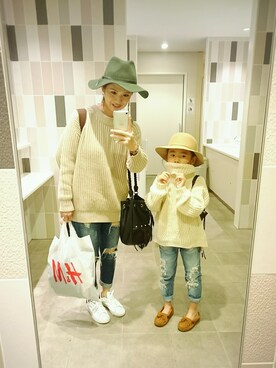 「アイテム（モカシン/デッキシューズ、ブラウン系）」を使った、miiiiioさん（レディース・162cm）の秋コーディネート