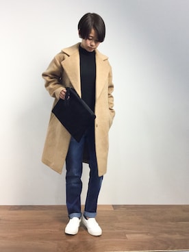 「Spick & Span（スピックアンドスパン）のアイテム（チェスターコート）」を使った、yukiさん（レディース・152cm）の冬コーディネート