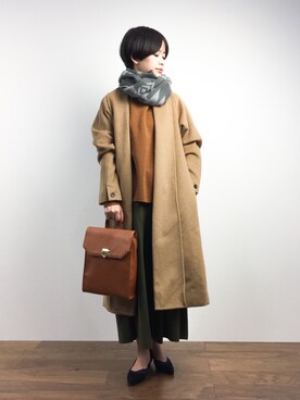 「chambre de charme（シャンブルドゥシャーム）のアイテム（その他アウター）」を使った、yukiさん（レディース・152cm）の冬コーディネート