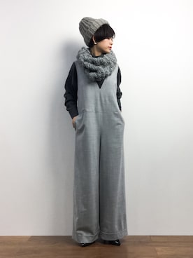 「UNITED ARROWS（ユナイテッドアローズ）のアイテム（オールインワン・サロペット）」を使った、yukiさん（レディース・152cm）の冬コーディネート