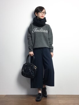 「Steven Alan（スティーブンアラン）のアイテム（ストール/ショール）」を使った、yukiさん（レディース・152cm）の冬コーディネート