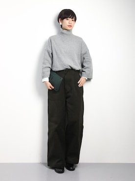 「ドレスシューズ」｜「アイテム（チュニック）」を使った、yukiさん（レディース・152cm）の冬コーディネート