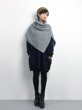 「qualite（カリテ）のアイテム（帽子）」を使った、yukiさん（レディース・152cm）の冬コーディネート