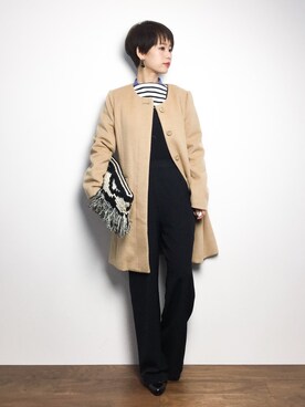 「ROPE' PICNIC（ロペピクニック）のアイテム（サロペット/オーバーオール）」を使った、yukiさん（レディース・152cm）の冬コーディネート