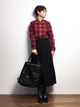 「cache cache（カシュ カシュ）のアイテム（バックパック/リュック）」を使った、yukiさん（レディース・152cm）の冬コーディネート