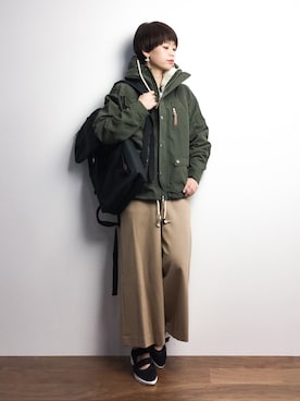 「Factor=（ファクターイコール）のアイテム（ジャケット/アウター）」を使った、yukiさん（レディース・152cm）の冬コーディネート