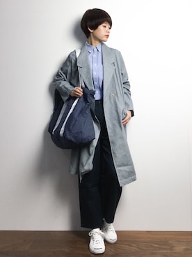 「ショップコート」｜「アイテム（デニムジャケット）」を使った、yukiさん（レディース・152cm）の冬コーディネート