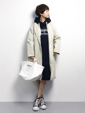 「Settimissimo（セッティミッシモ）のアイテム（チェスターコート）」を使った、yukiさん（レディース・152cm）の冬コーディネート