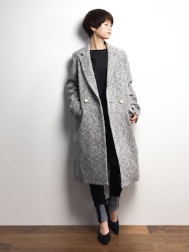 「nesessaire（ネセセア）のアイテム（ジャケット/アウター）」を使った、yukiさん（レディース・152cm）の冬コーディネート