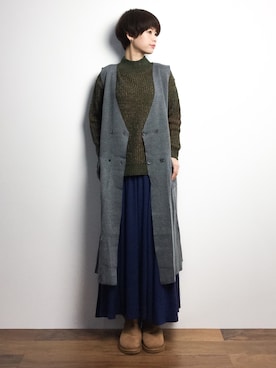 「Factor=（ファクターイコール）のアイテム（スカート）」を使った、yukiさん（レディース・152cm）の冬コーディネート