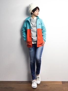 「RAY CASSIN（レイカズン）のアイテム（スウェット）」を使った、yukiさん（レディース・152cm）の冬コーディネート