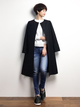 「春コート」｜yukiさん（レディース・152cm）の冬コーディネート