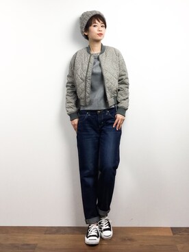 「haco!（ハコ）のアイテム（ブルゾン）」を使った、yukiさん（レディース・152cm）の冬コーディネート