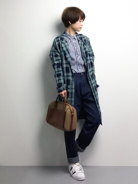 「AS KNOW AS PINKY（アズノゥアズピンキー）のアイテム（チェスターコート）」を使った、yukiさん（レディース・152cm）の冬コーディネート