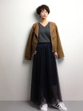 「RAY CASSIN（レイカズン）のアイテム（ブルゾン）」を使った、yukiさん（レディース・152cm）の冬コーディネート