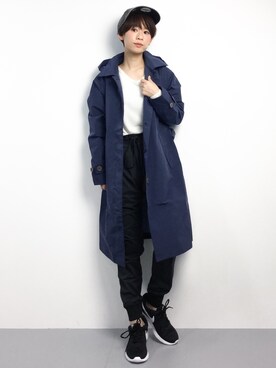 「AIGLE（エーグル）のアイテム（ステンカラーコート）」を使った、yukiさん（レディース・152cm）の春コーディネート