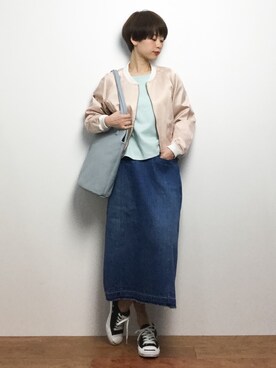 「LILY BROWN（リリーブラウン）のアイテム（ブルゾン）」を使った、yukiさん（レディース・152cm）の春コーディネート