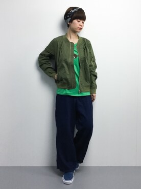 「RAY CASSIN（レイカズン）のアイテム（ブルゾン）」を使った、yukiさん（レディース・152cm）の春コーディネート