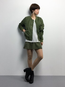 「RAY CASSIN（レイカズン）のアイテム（ブルゾン）」を使った、yukiさん（レディース・152cm）の春コーディネート