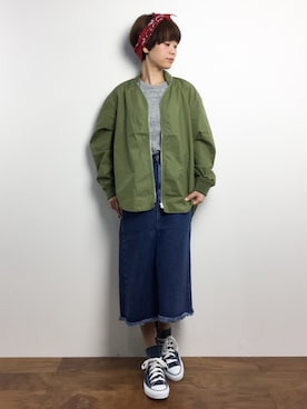 「DOUBLE NAME（ダブルネーム）のアイテム（ブルゾン）」を使った、yukiさん（レディース・152cm）の春コーディネート