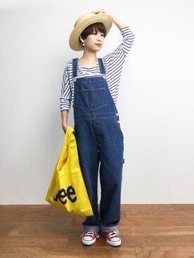 「PAR ICI（パーリッシィ）のアイテム（オールインワン・サロペット）」を使った、yukiさん（レディース・152cm）の春コーディネート