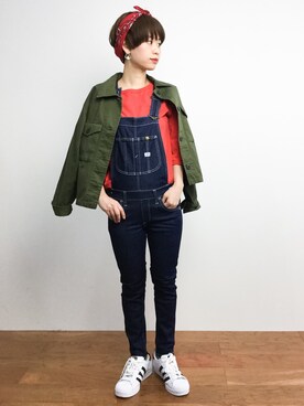 「URBAN RESEARCH ROSSO WOMEN（アーバンリサーチ　ロッソ）のアイテム（オールインワン・サロペット）」を使った、yukiさん（レディース・152cm）の春コーディネート