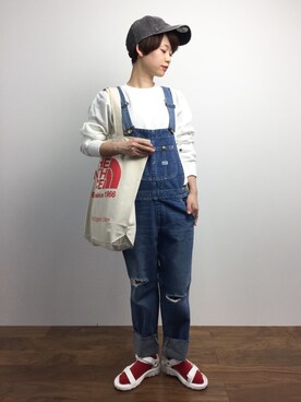 「アイテム（トートバッグ、オレンジ系）」を使った、yukiさん（レディース・152cm）の春コーディネート