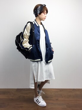 「unrelaxing（アンリラクシング）のアイテム（ブルゾン）」を使った、yukiさん（レディース・152cm）の春コーディネート